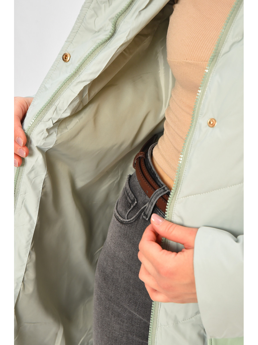 Куртка женская однотонная зимняя мятного цвета VL23-106 207699C Куртка женская однотонная зимняя мятного цвета VL23-106 207699C