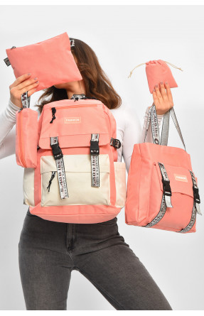 Рюкзак жіночий 5в1 рожевого кольору з принтом 207712C