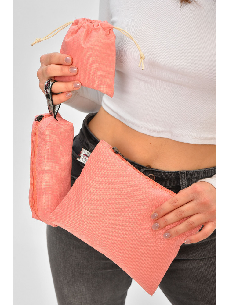 Рюкзак жіночий 5в1 рожевого кольору з принтом 207712C