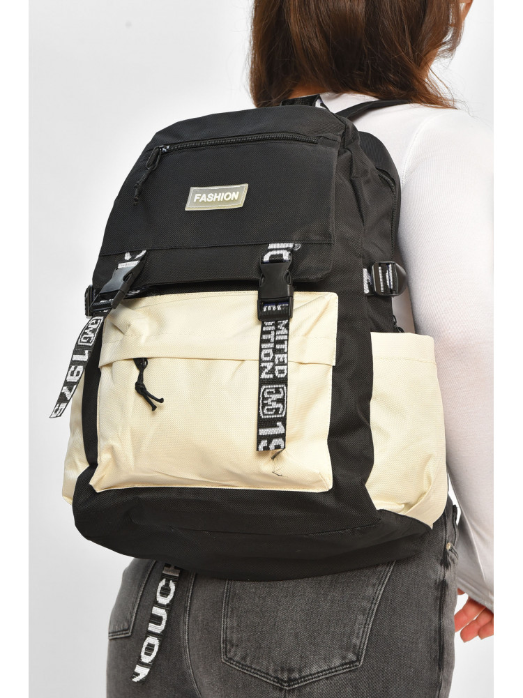 Рюкзак жіночий 5в1 чорного кольору з принтом 207713C