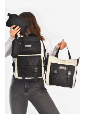 Рюкзак женский 4в1 черного цвета с принтом 207718C Рюкзак женский 4в1 черного цвета с принтом 207718C