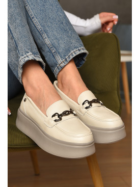 Туфли женские на меху натуральначя кожа бежевого цвета 777-177 207721C Туфли женские на меху натуральначя кожа бежевого цвета 777-177 207721C