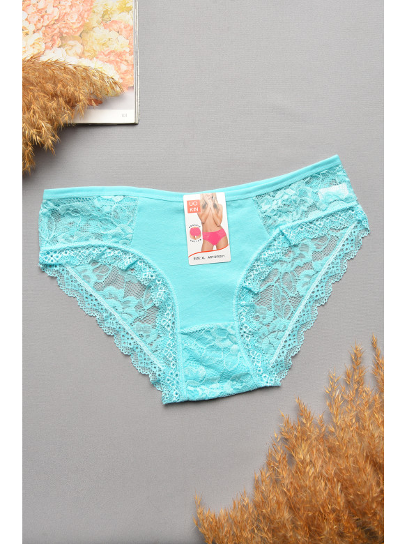 Труси жіночі гіпюрові бірюзового кольору 0311 207729C