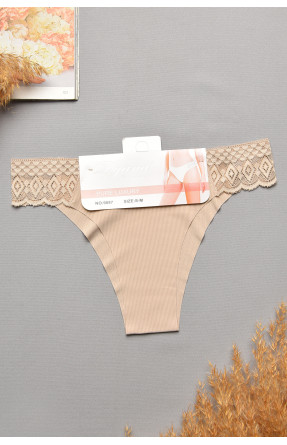Труси жіночі бежевого кольору з мереживом 9887 207735C Труси жіночі бежевого кольору з мереживом 9887 207735C