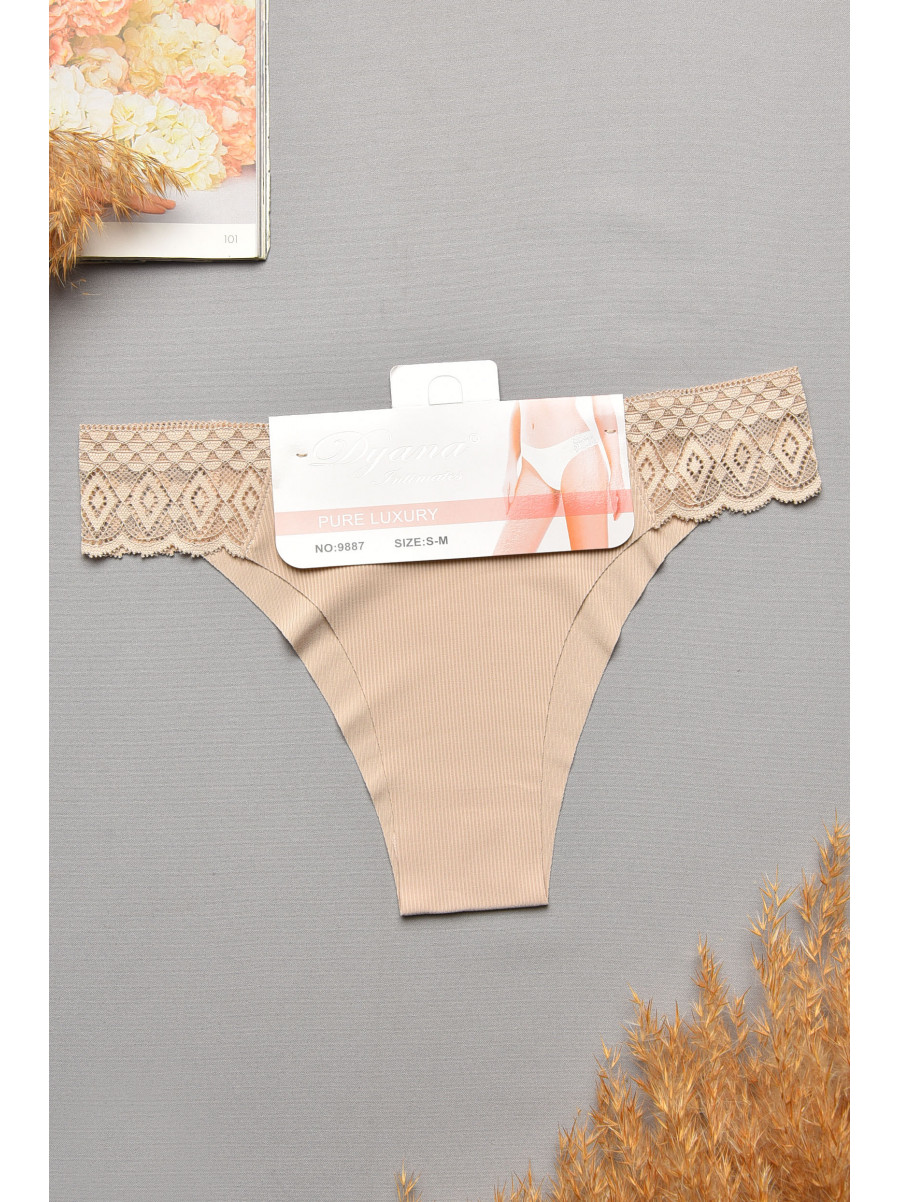 Труси жіночі бежевого кольору з мереживом 9887 207735C Труси жіночі бежевого кольору з мереживом 9887 207735C