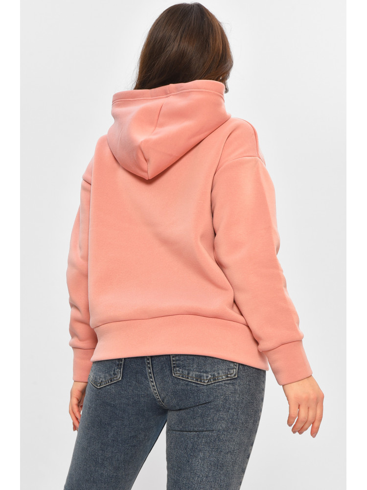 Худі жіноче на флісі рожевого кольору з принтом 1377 207743C