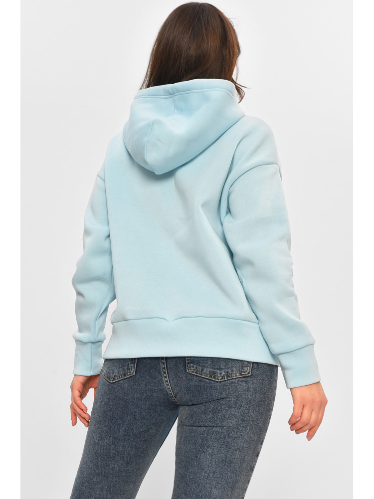 Худи женское на флисе голубого цвета с принтом 1378 207744C