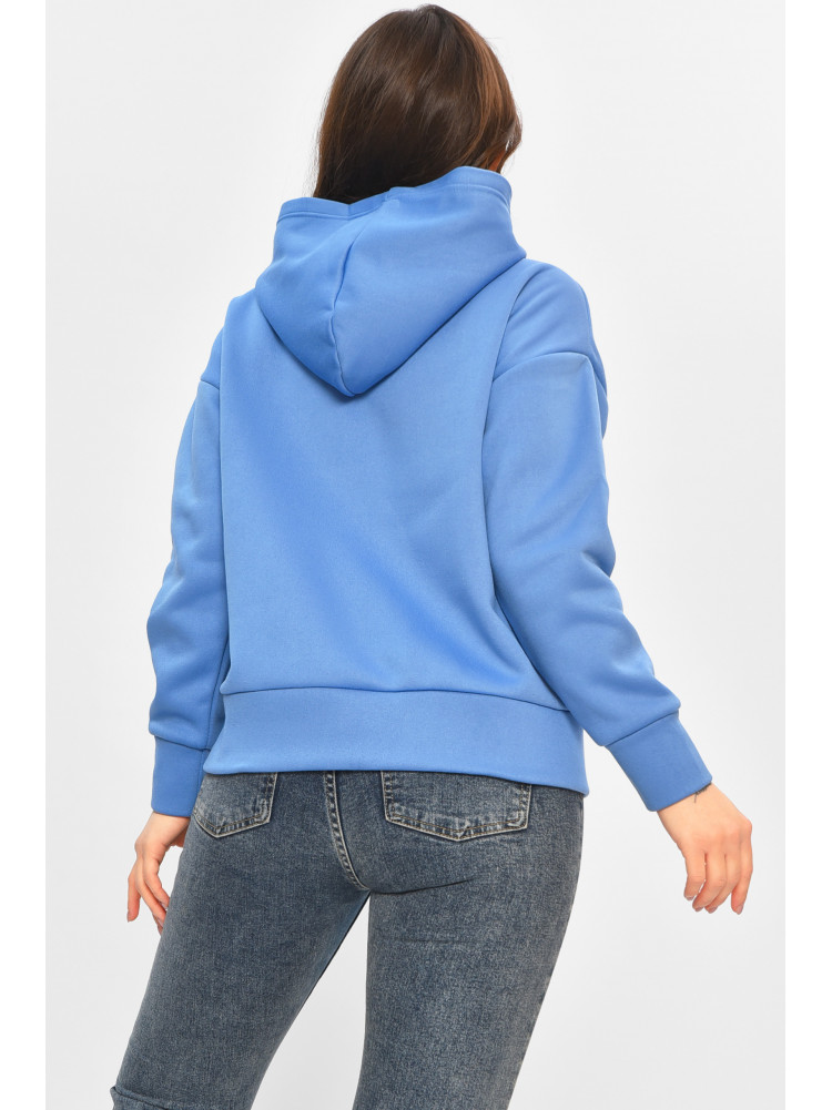 Худі жіноче на флісі синього кольору з принтом 1378 207745C
