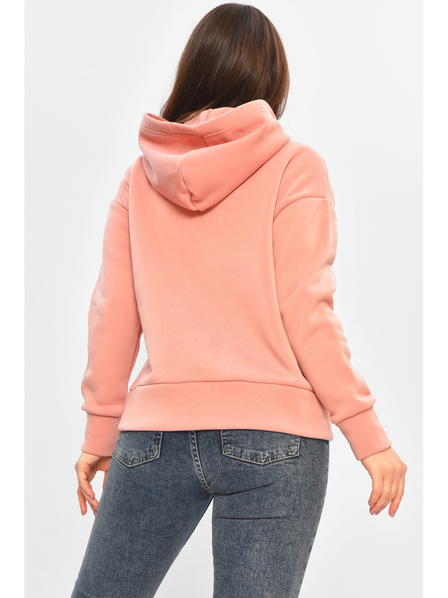 Худи женское на флисе розового цвета с принтом 1378 207746C