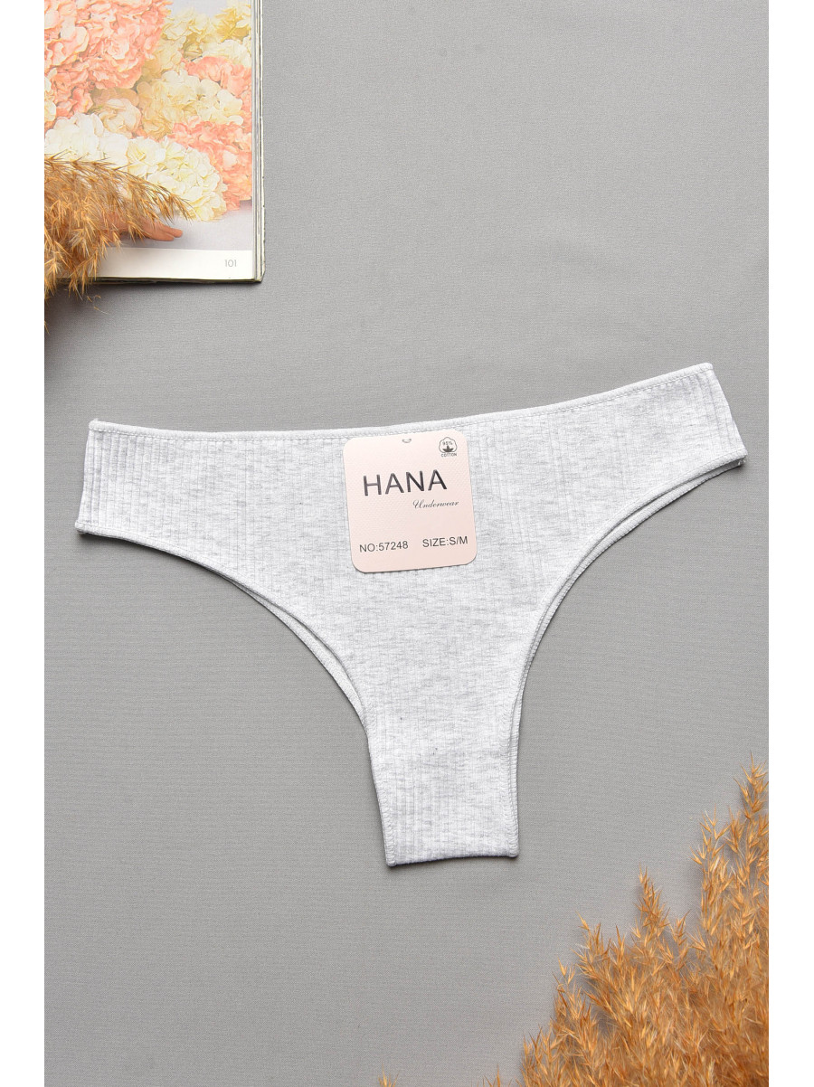 Труси жіночі в рубчик однотонні світло-сірого кольору 57248 207748C Труси жіночі в рубчик однотонні світло-сірого кольору 57248 207748C
