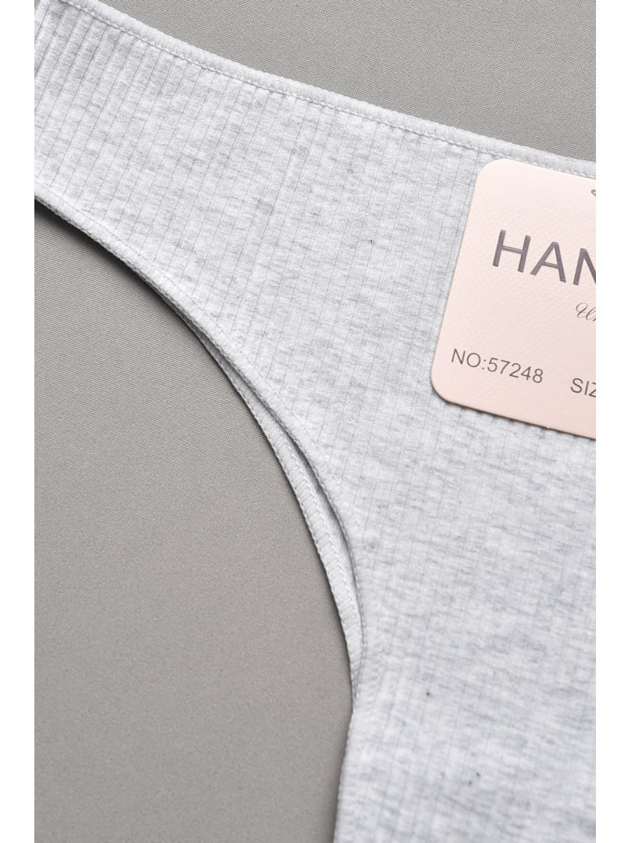 Труси жіночі в рубчик однотонні світло-сірого кольору 57248 207748C Труси жіночі в рубчик однотонні світло-сірого кольору 57248 207748C