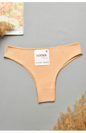 Труси жіночі в рубчик однотонні бежевого кольору 57248 207749C Труси жіночі в рубчик однотонні бежевого кольору 57248 207749C