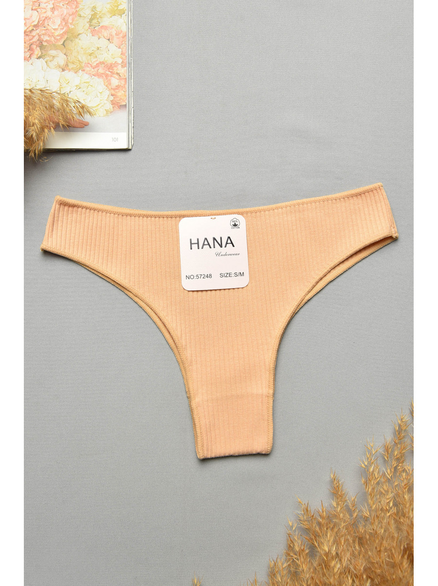 Труси жіночі в рубчик однотонні бежевого кольору 57248 207749C Труси жіночі в рубчик однотонні бежевого кольору 57248 207749C