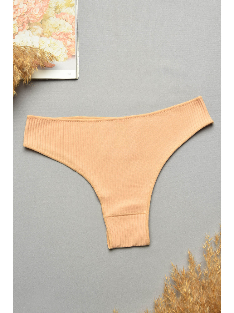 Труси жіночі в рубчик однотонні бежевого кольору 57248 207749C Труси жіночі в рубчик однотонні бежевого кольору 57248 207749C