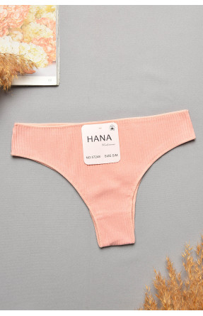 Труси жіночі в рубчик однотонні пудрового кольору 57248 207750C Труси жіночі в рубчик однотонні пудрового кольору 57248 207750C