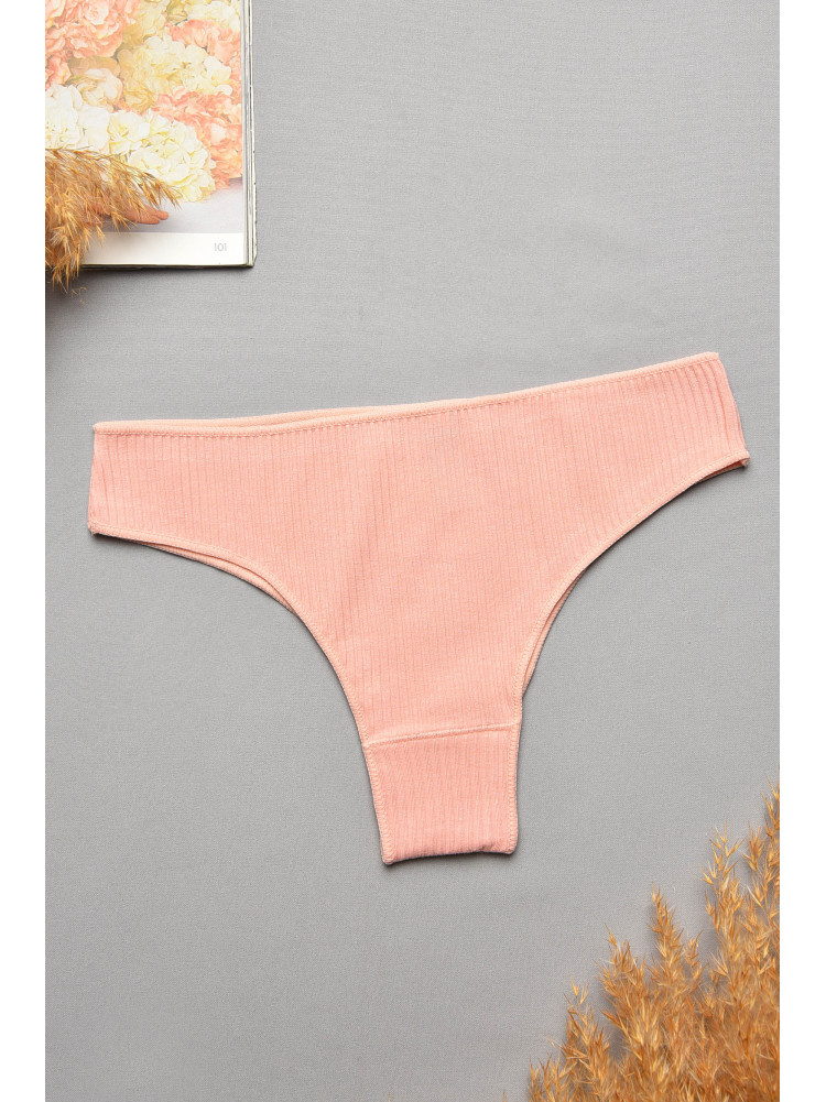 Труси жіночі в рубчик однотонні пудрового кольору 57248 207750C