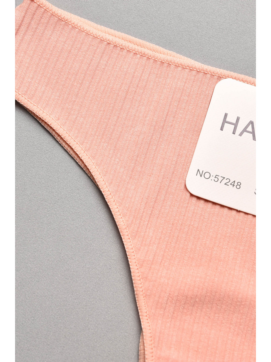 Труси жіночі в рубчик однотонні пудрового кольору 57248 207750C