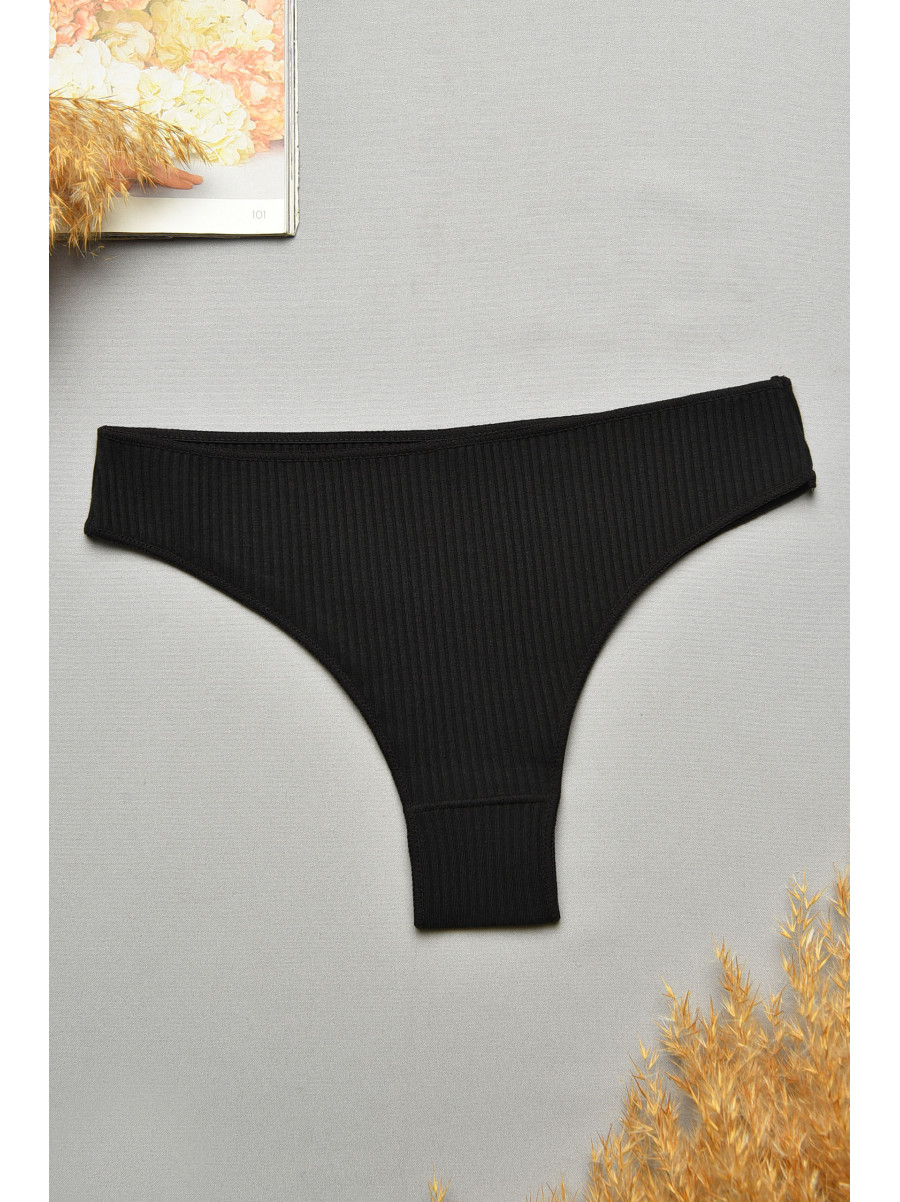 Труси жіночі в рубчик однотонні чорного кольору 57248 207752C