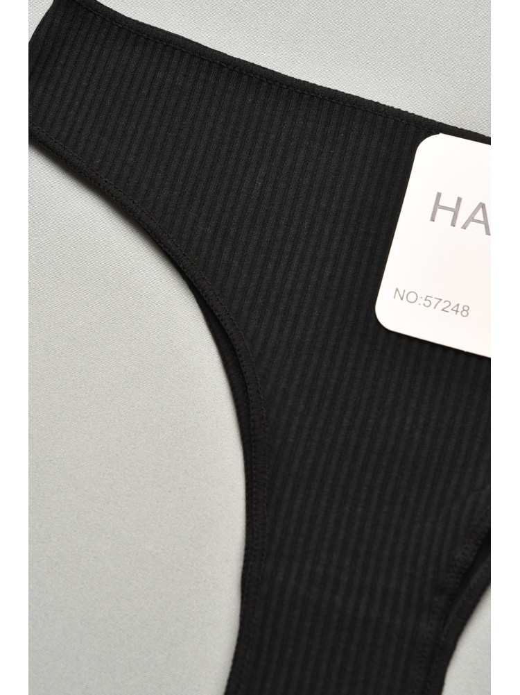 Труси жіночі в рубчик однотонні чорного кольору 57248 207752C