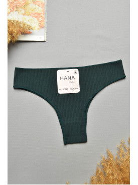 Труси жіночі в рубчик однотонні темно-зеленого кольору 57248 207755C