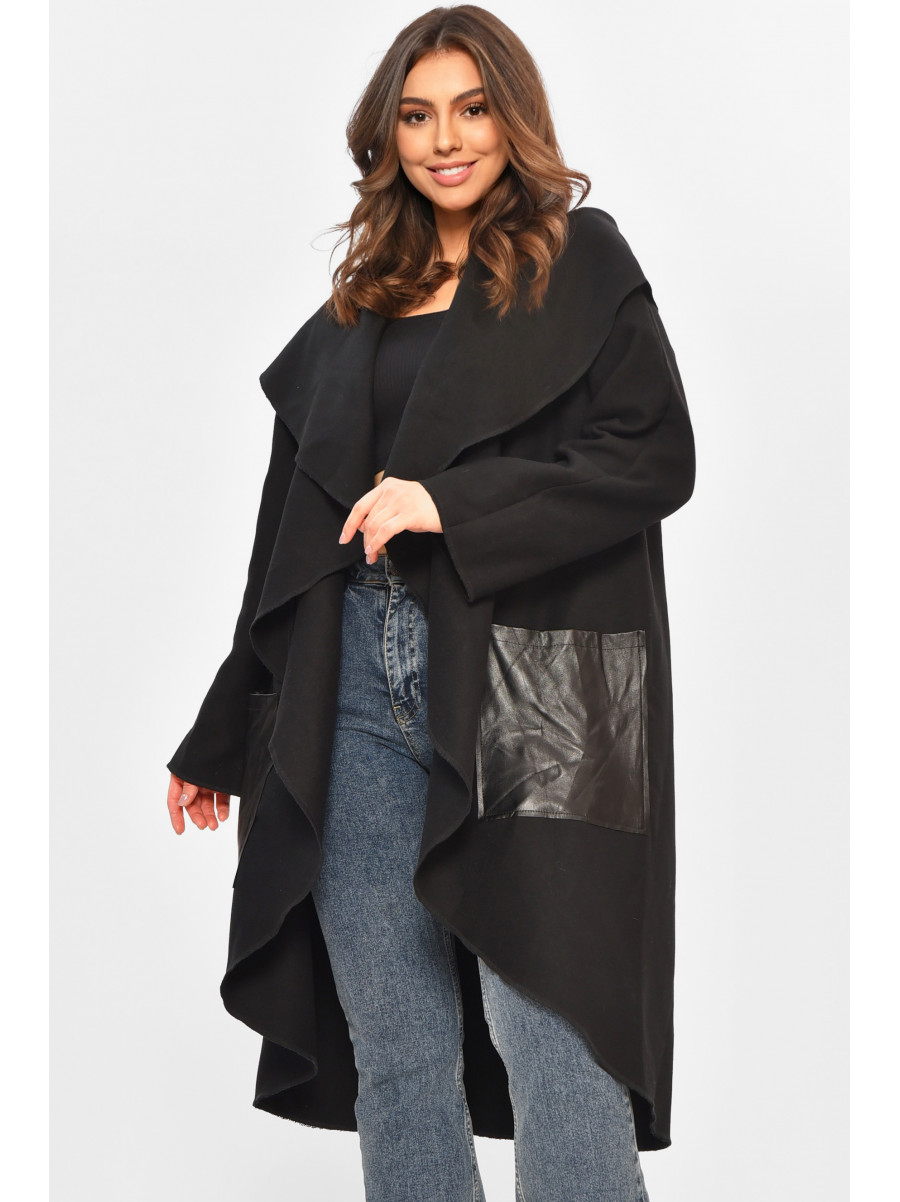 Кардиган женский полубатальные черного цвета 207757C