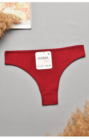 Труси жіночі в рубчик однотонні бордового кольору 57248 207759C Труси жіночі в рубчик однотонні бордового кольору 57248 207759C