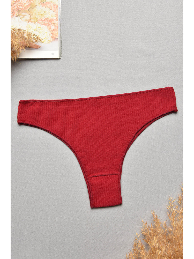 Труси жіночі в рубчик однотонні бордового кольору 57248 207759C