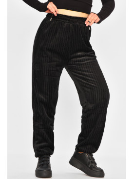 Штани жіночі на штучному хутрі чорного кольору С208 207766C Штани жіночі на штучному хутрі чорного кольору С208 207766C