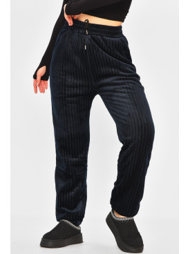 Штаны женские на искусственном меху темно-синего цвета С208 207768C