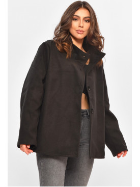 Кардиган-плащ жіночий чорного кольору на гудзиках 8407 207771C