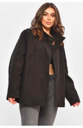 Кардиган-плащ жіночий чорного кольору на гудзиках 8407 207771C