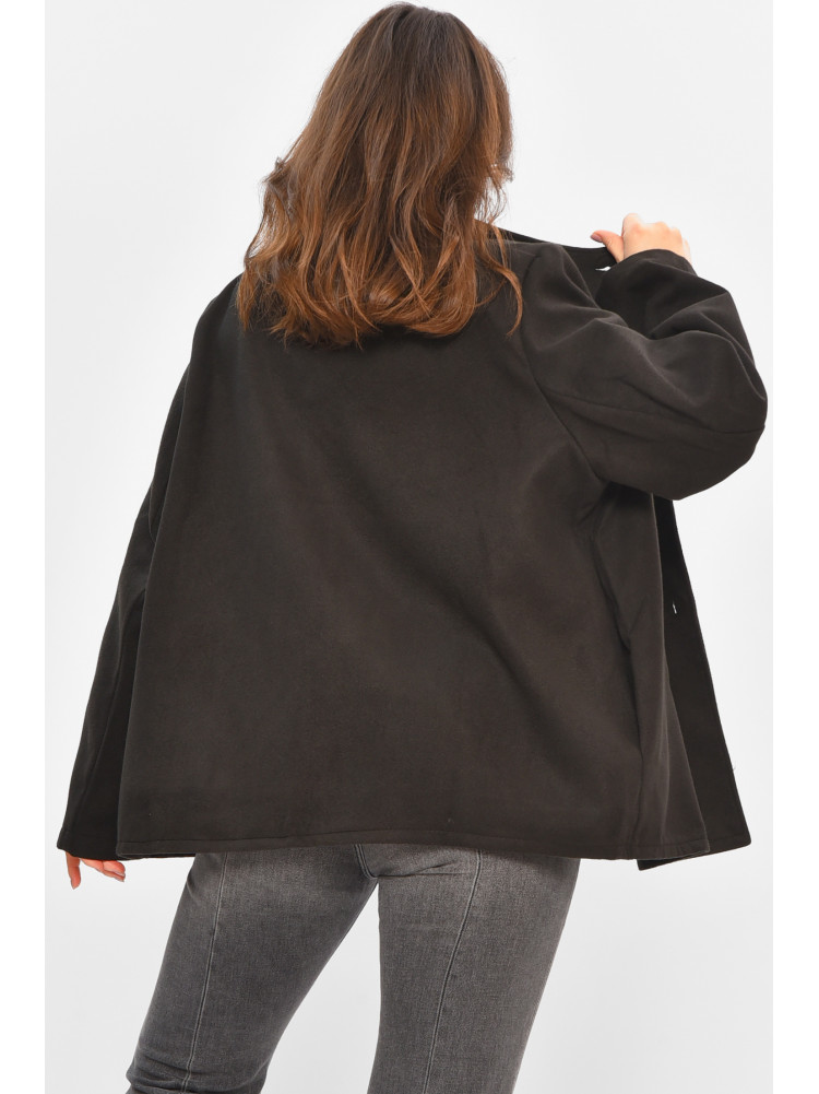 Кардиган-плащ жіночий чорного кольору на гудзиках 8407 207771C