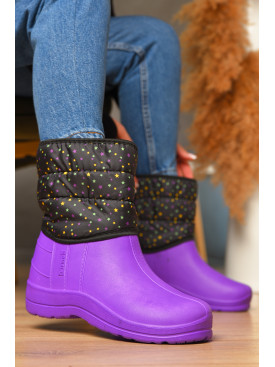 Дутики жіночі на хутрі фіолетового кольору 207772C Дутики жіночі на хутрі фіолетового кольору 207772C