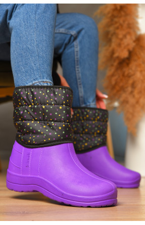 Дутики женские на меху фиолетового цвета 207772C Дутики женские на меху фиолетового цвета 207772C