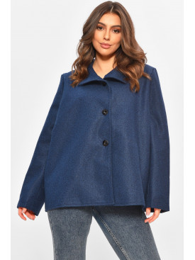 Кардиган-плащ женский тёмно-синего цвета на пуговицах 8407 207774C