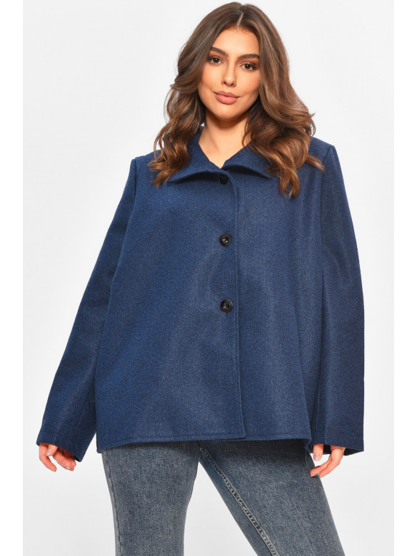 Кардиган-плащ женский тёмно-синего цвета на пуговицах 8407 207774C