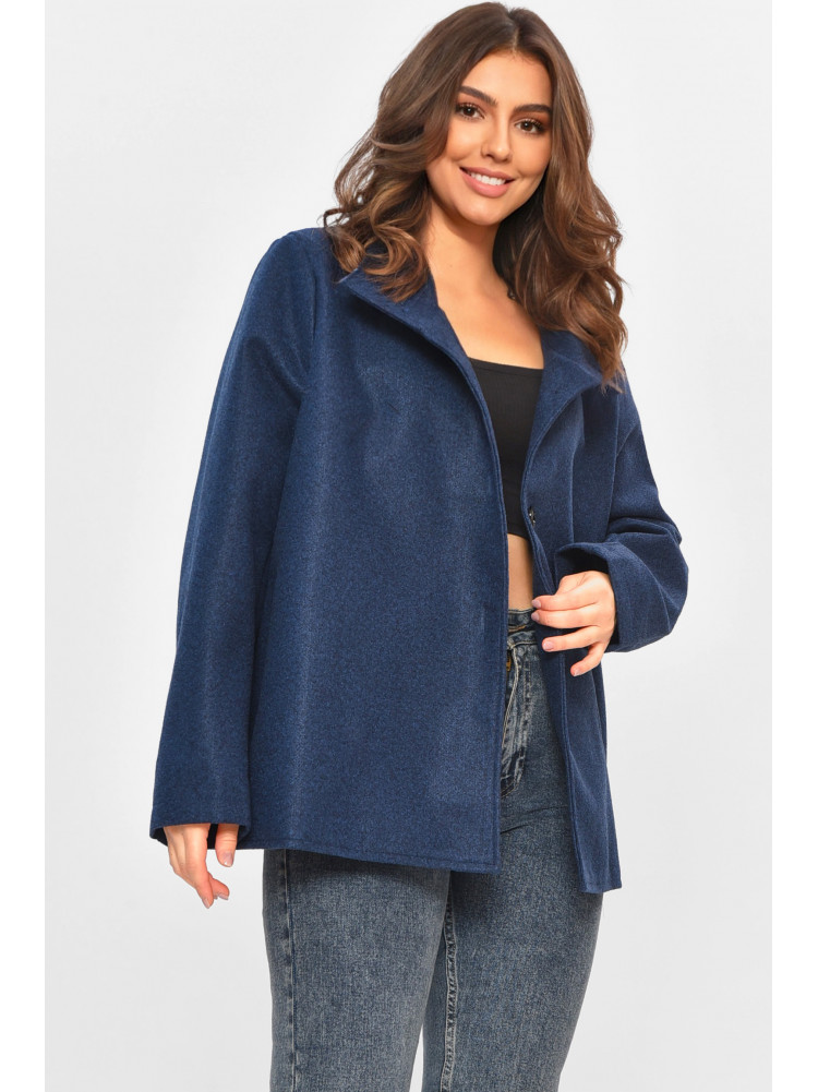 Кардиган-плащ женский тёмно-синего цвета на пуговицах 8407 207774C