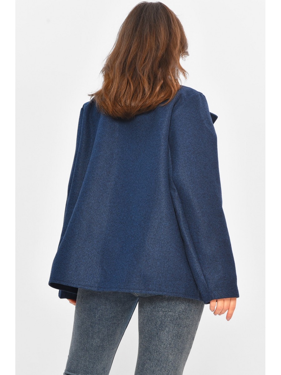 Кардиган-плащ женский тёмно-синего цвета на пуговицах 8407 207774C