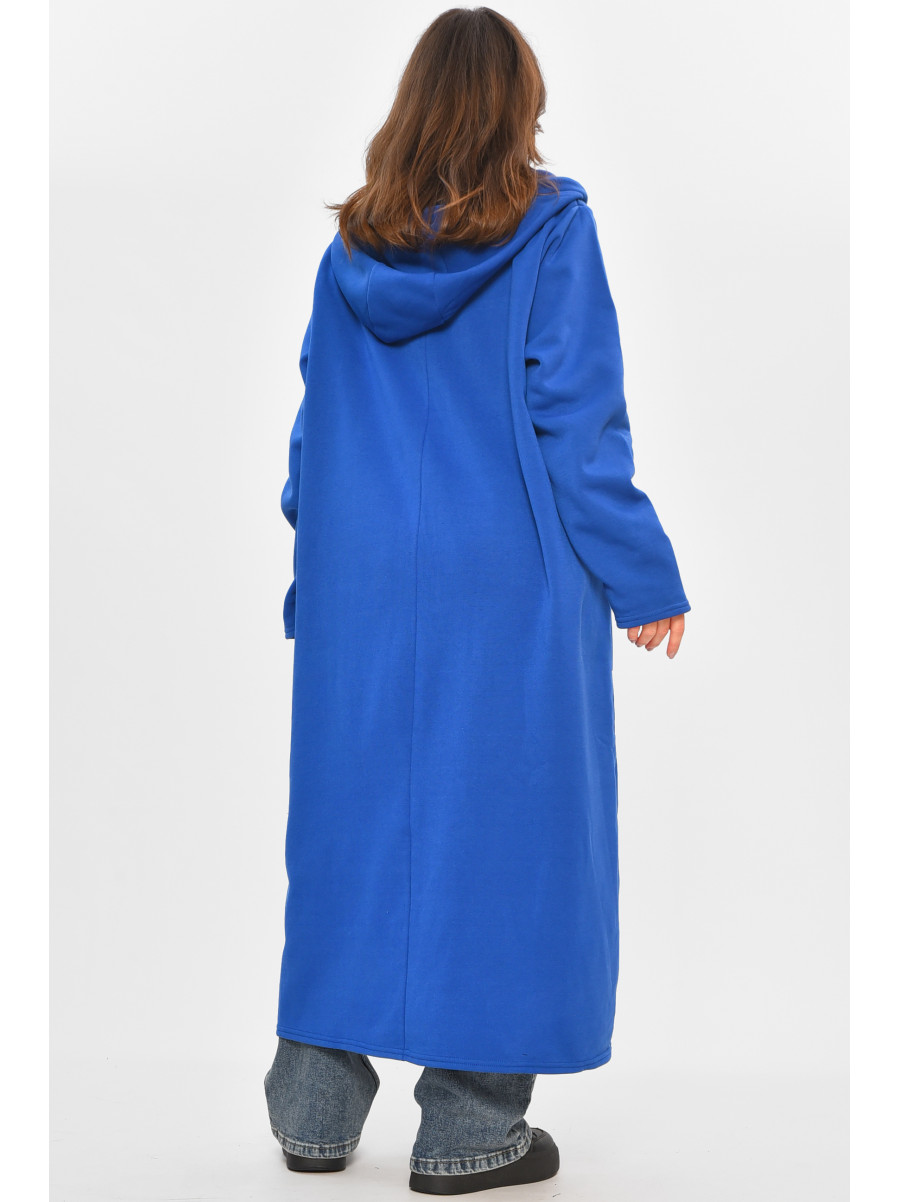 Кардиган жіночий батальний на флісі синього кольору 8396 207775C