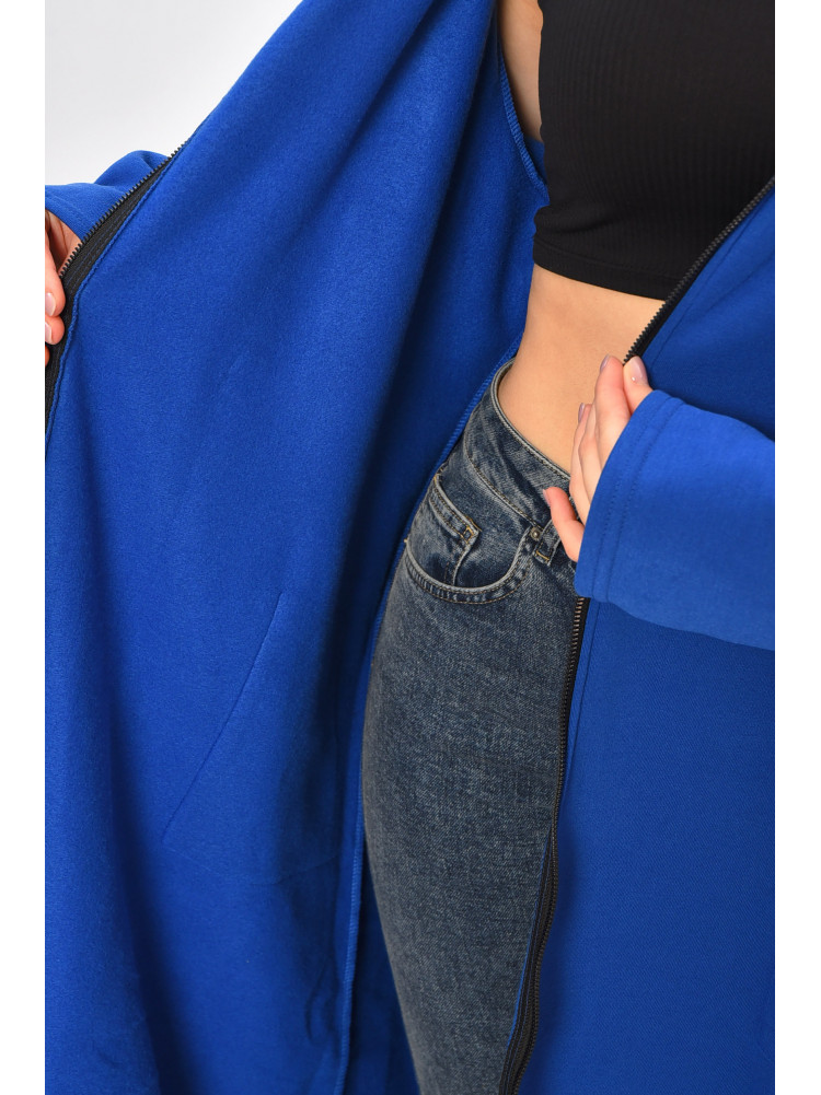 Кардиган жіночий батальний на флісі синього кольору 8396 207775C