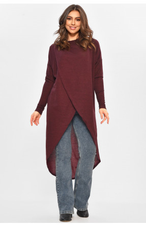 Кардиган жіночий напівбатальний бордового кольору 8274 207777C Кардиган жіночий напівбатальний бордового кольору 8274 207777C