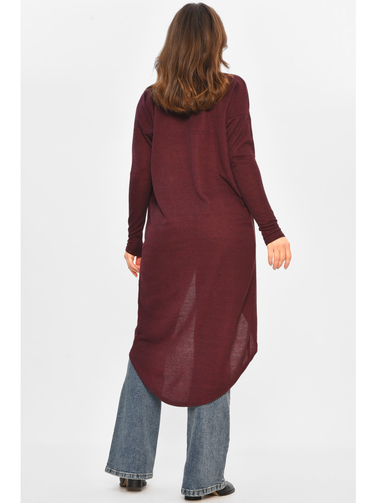 Кардиган жіночий напівбатальний бордового кольору 8274 207777C