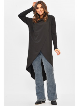 Кардиган жіночий напівбатальний чорного кольору 8274 207778C Кардиган жіночий напівбатальний чорного кольору 8274 207778C