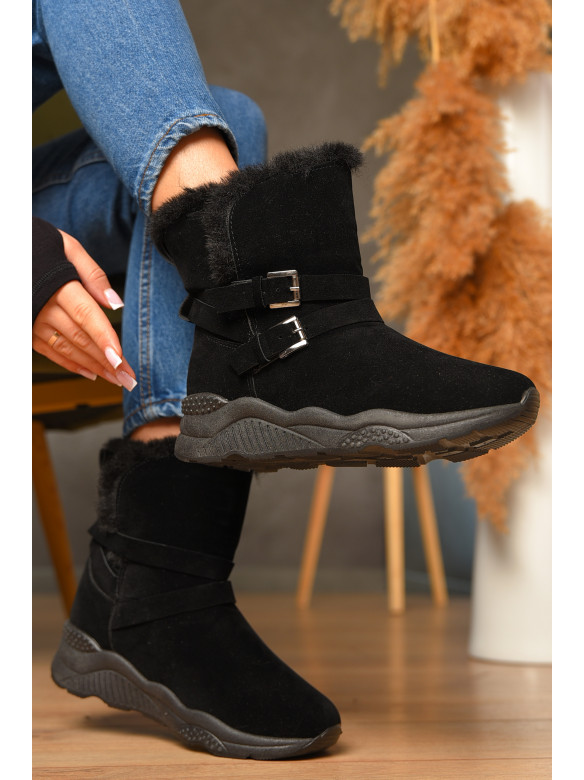 Уггі жіночі чорного кольору на хутрі 747-3 черные 207782C