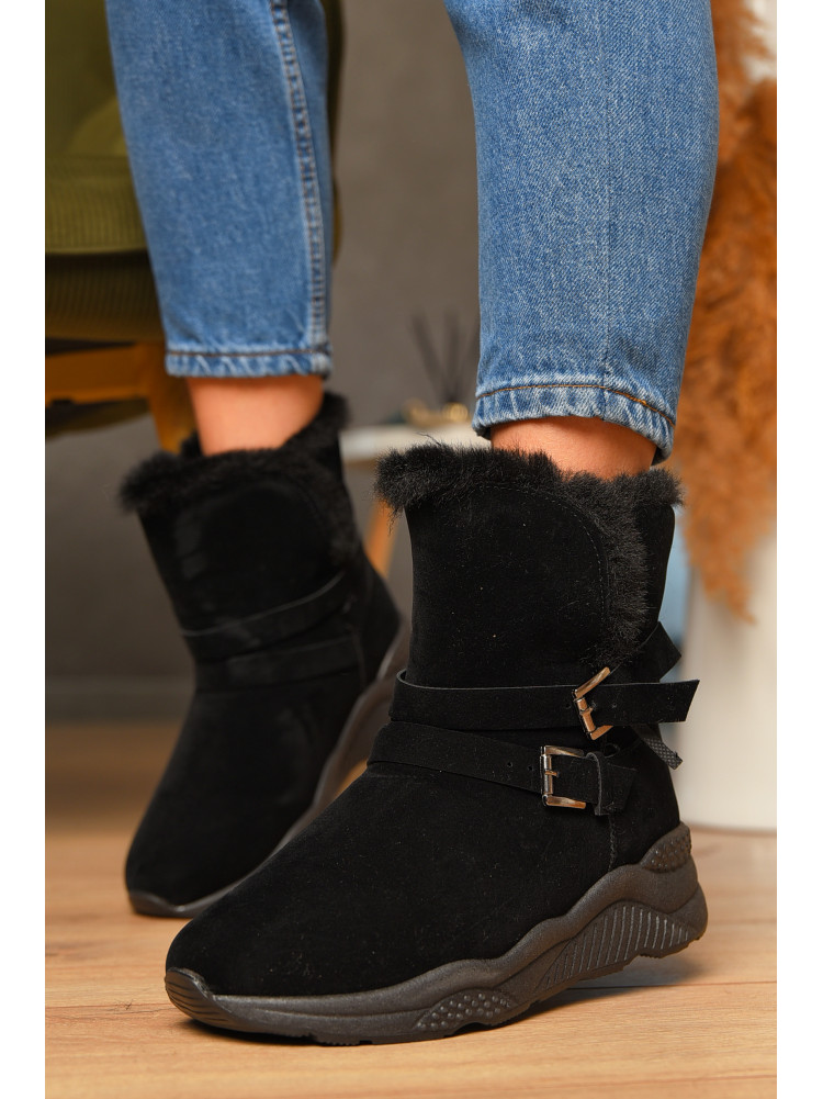 Уггі жіночі чорного кольору на хутрі 747-3 черные 207782C