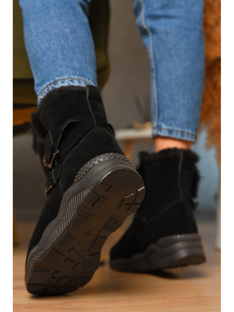 Уггі жіночі чорного кольору на хутрі 747-3 черные 207782C