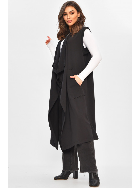 Кардиган жіночий напівбатальний чорного кольору 8095 207783C