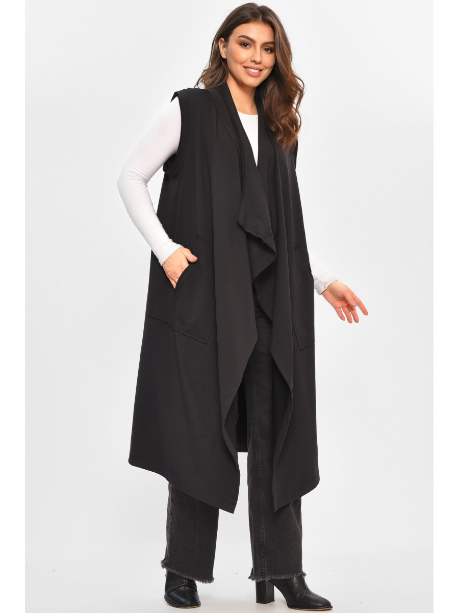 Кардиган жіночий напівбатальний чорного кольору 8095 207783C