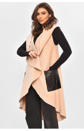 Кардиган жіночий напівбатальний бежевого кольору 207784C Кардиган жіночий напівбатальний бежевого кольору 207784C