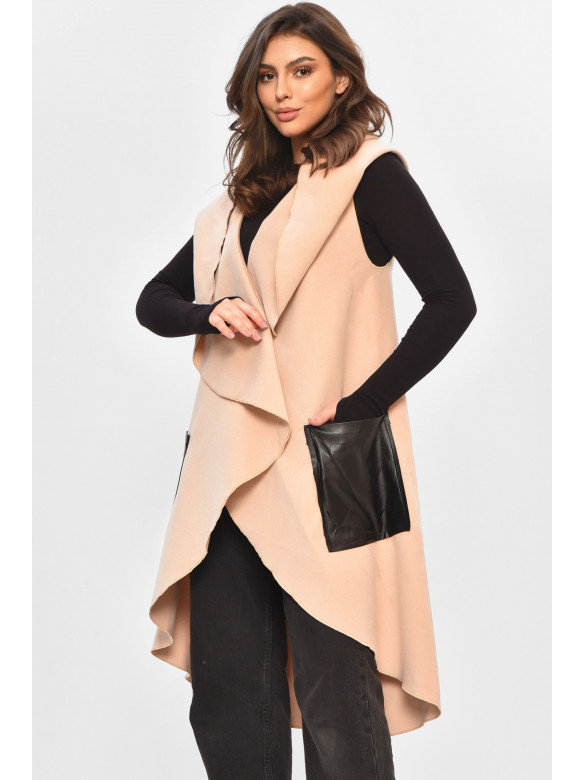 Кардиган жіночий напівбатальний бежевого кольору 207784C